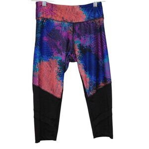 Marika Womens Snakeskin Print Capri Leggings S Stretch